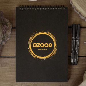 Golden sketchbook black